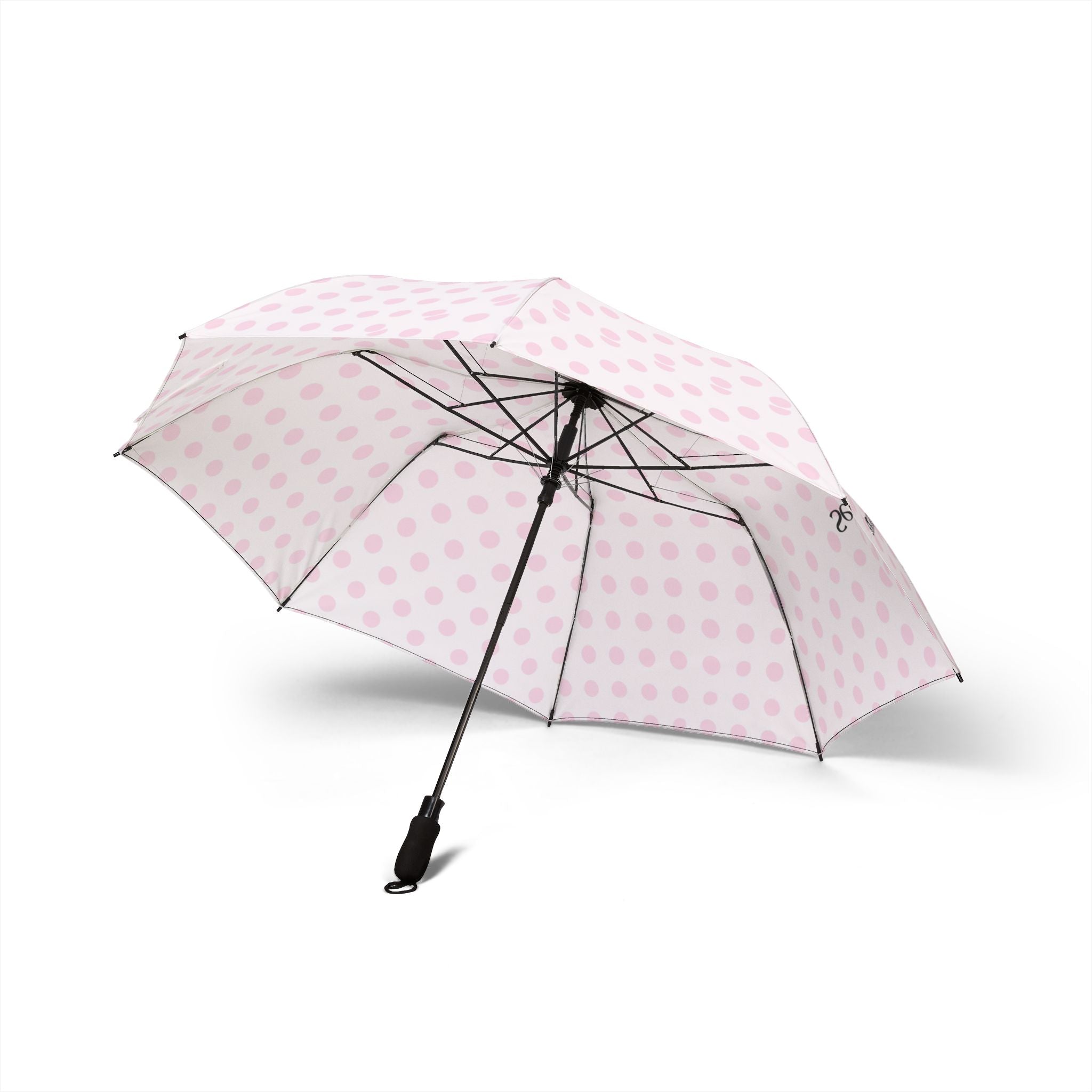 Foldable pink polka dot umbrella